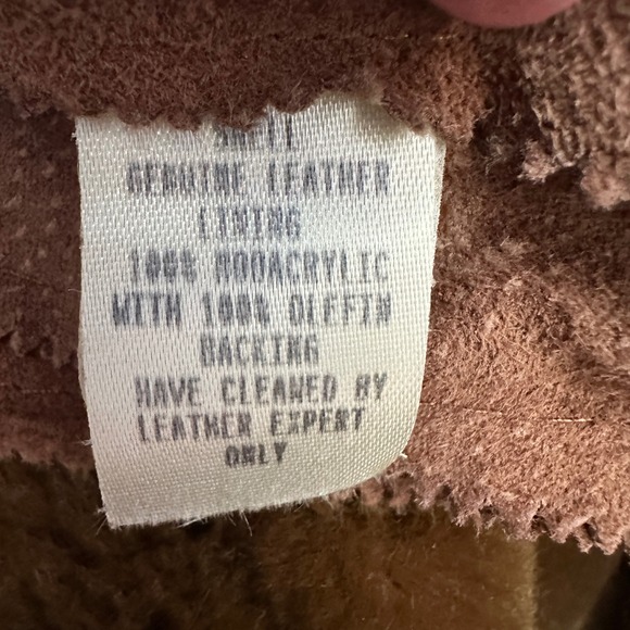 Marvin Richards Genuine Leather Suede Fur Trimmed Hooded Winter Coat Medium - Picture 8 of 8